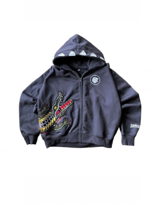 Embroidered ‘Crocodile’ Zip Up